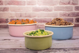 NNEKG urbanStyle Romanian Enamelware Round Bowl 4 Piece Set (Dusty Pink 10cm 12cm 14cm & 16cm)