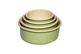 NNEKG urbanStyle Romanian Enamelware Round Bowl 4 Piece Set (Pistachio 10cm 12cm 14cm & 16cm)