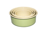 NNEKG urbanStyle Romanian Enamelware Round Bowl 4 Piece Set (Pistachio 10cm 12cm 14cm & 16cm)