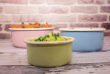 NNEKG urbanStyle Romanian Enamelware Round Bowl 4 Piece Set (Pistachio 10cm 12cm 14cm & 16cm)