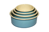NNEKG urbanStyle Romanian Enamelware Round Bowl 4 Piece Set (Sky Blue 10cm 12cm 14cm & 16cm)