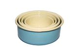 NNEKG urbanStyle Romanian Enamelware Round Bowl 4 Piece Set (Sky Blue 10cm 12cm 14cm & 16cm)