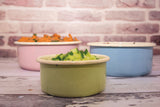 NNEKG urbanStyle Romanian Enamelware Round Bowl 4 Piece Set (Sky Blue 10cm 12cm 14cm & 16cm)