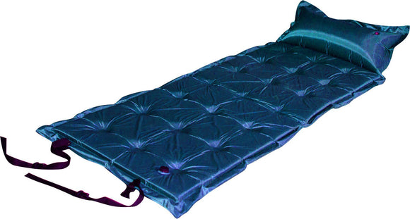 NNEDSZ 21-Points Self-Inflatable Satin Air Mattress With Pillow - DARK BLUE