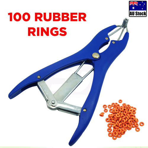 NNEDSZ Cattle Lamb Sheep Elastrator Castrating Plier with 100 Rubber
