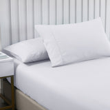 NNEDSZ Comfort 2000TC 3 Piece Fitted Sheet and Pillowcase Set Bamboo Cooling Double White