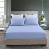 NNEDSZ Comfort 2000TC 3 Piece Fitted Sheet and Pillowcase Set Bamboo Cooling Queen Light Blue