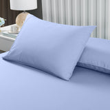 NNEDSZ Comfort 2000TC 3 Piece Fitted Sheet and Pillowcase Set Bamboo Cooling Queen Light Blue