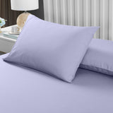 NNEDSZ Comfort 2000TC 3 Piece Fitted Sheet and Pillowcase Set Bamboo Cooling Queen Lilac Grey