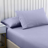 NNEDSZ Comfort 2000TC 3 Piece Fitted Sheet and Pillowcase Set Bamboo Cooling King Lilac Grey