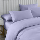 NNEDSZ Comfort 2000TC 6 Piece Bamboo Sheet & Quilt Cover Set Cooling Breathable Double Lilac Grey