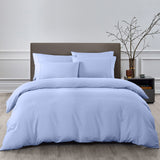 NNEDSZ Comfort 2000TC 6 Piece Bamboo Sheet & Quilt Cover Set Cooling Breathable Queen Light Blue