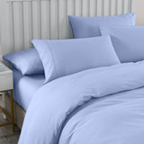 NNEDSZ Comfort 2000TC 6 Piece Bamboo Sheet & Quilt Cover Set Cooling Breathable King Light Blue