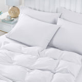 NNEDSZ Comfort 2000TC 6 Piece Bamboo Sheet & Quilt Cover Set Cooling Breathable King White