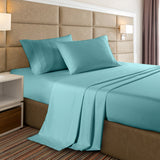 NNEDSZ  Decor 2000 Thread Count Bamboo Cooling Sheet Set Ultra Soft Bedding - King - Aqua