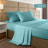 NNEDSZ  Decor 2000 Thread Count Bamboo Cooling Sheet Set Ultra Soft Bedding - King - Aqua
