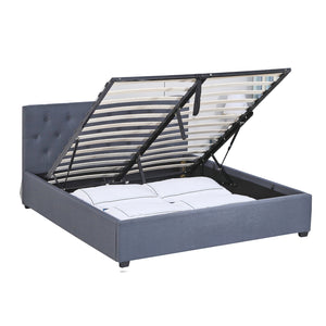 NNEDSZ   Luxury Gas Lift Bed Frame Base And Headboard With Storage - King - Grey