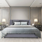 NNEDSZ   Luxury Gas Lift Bed Frame Base And Headboard With Storage - King - Grey