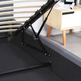 NNEDSZ  Luxury Gas Lift Bed Frame Base And Headboard With Storage - King Single - Charcoal