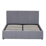 NNEDSZ  Luxury Gas Lift Bed Frame Base And Headboard With Storage - Queen - Grey