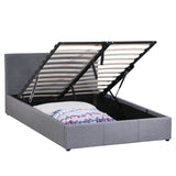 NNEDSZ  Luxury Gas Lift Bed Frame Base And Headboard With Storage - Queen - Grey