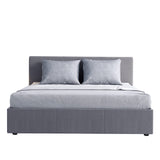 NNEDSZ  Luxury Gas Lift Bed Frame Base And Headboard With Storage - Queen - Grey