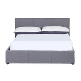 NNEDSZ  Luxury Gas Lift Bed Frame Base And Headboard With Storage - Queen - Grey