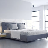NNEDSZ   Luxury Gas Lift Bed Frame Base And Headboard With Storage - Queen - Charcoal