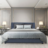 NNEDSZ   Luxury Gas Lift Bed Frame Base And Headboard With Storage - Queen - Charcoal