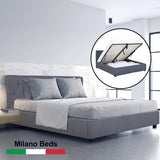 NNEDSZ   Luxury Gas Lift Bed Frame Base And Headboard With Storage - Single - Grey
