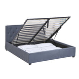 NNEDSZ   Luxury Gas Lift Bed Frame Base And Headboard With Storage - Single - Grey