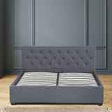 NNEDSZ   Luxury Gas Lift Bed Frame Base And Headboard With Storage - Single - Grey