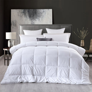 NNEDSZ Comfort 260GSM Deluxe Eco-Silk Touch Quilt 100% Cotton Cover Double White