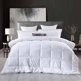 NNEDSZ Comfort 260GSM Deluxe Eco-Silk Touch Quilt 100% Cotton Cover Double White