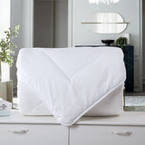 NNEDSZ Comfort 260GSM Deluxe Eco-Silk Touch Quilt 100% Cotton Cover Double White