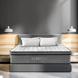 NNEDSZ  Pocket Spring Mattress 5 Zone 32CM Euro Top Memory Foam Medium Firm - Double - White  Grey