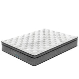 NNEDSZ  Pocket Spring Mattress 5 Zone 32CM Euro Top Memory Foam Medium Firm - King - White  Grey