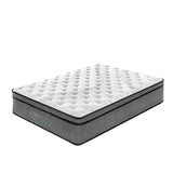 NNEDSZ  Pocket Spring Mattress 5 Zone 32CM Euro Top Memory Foam Medium Firm - King Single - White  Grey
