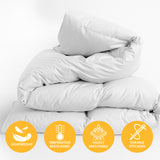 NNEDSZ Decor Silk Touch Quilt 360GSM All Seasons Antibacterial Hypoallergenic King Single White