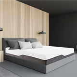 NNEDSZ  Decor Memory Foam Luxe Hybrid Mattress Cool Gel 25cm Depth Medium Firm - Queen - White  Charcoal Grey