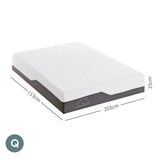 NNEDSZ  Decor Memory Foam Luxe Hybrid Mattress Cool Gel 25cm Depth Medium Firm - Queen - White  Charcoal Grey