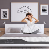 NNEDSZ  Decor Memory Foam Luxe Hybrid Mattress Cool Gel 25cm Depth Medium Firm - Queen - White  Charcoal Grey