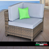 NNEDSZ  Decor 5 Piece Outdoor Sofa Set Rattan Oatmeal Black Patio Garden Lounge