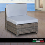 NNEDSZ  Decor 5 Piece Outdoor Sofa Set Rattan Oatmeal Black Patio Garden Lounge