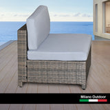NNEDSZ  Decor 5 Piece Outdoor Sofa Set Rattan Oatmeal Black Patio Garden Lounge