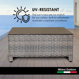 NNEDSZ  Decor 5 Piece Outdoor Sofa Set Rattan Oatmeal Black Patio Garden Lounge