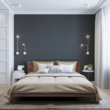 NNEDSZ  Decor  Bed Frame With Headboard Black Wood Steel Platform Bed - Single - Black