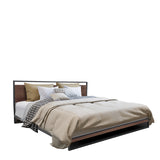 NNEDSZ  Decor  Bed Frame With Headboard Black Wood Steel Platform Bed - King - Black