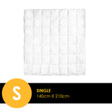 NNEDSZ Comfort Bamboo Blend Quilt 250GSM Luxury Doona Duvet 100% Cotton Cover Single White