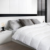NNEDSZ Comfort Bamboo Blend Quilt 250GSM Luxury Doona Duvet 100% Cotton Cover Queen White